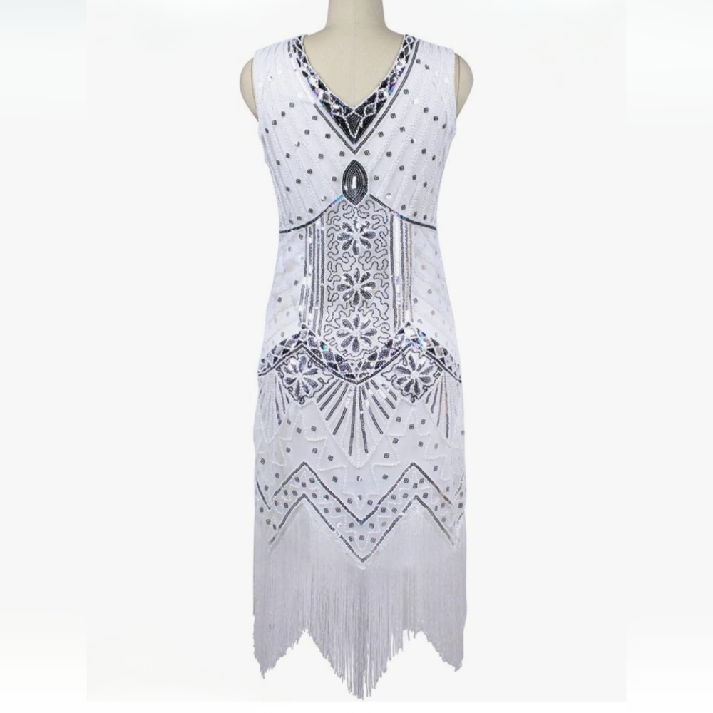 NWT: 1920's Gatsby Flapper Dress - Fully Fringed & Beaded